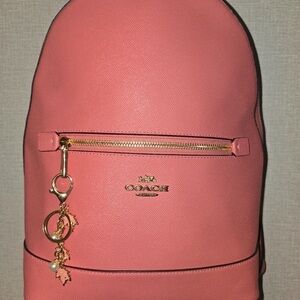 Coach Pink Backpack with Gold Details